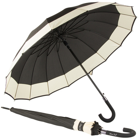 Elegancki duży parasol rządowy mocny xxl antypoślizgowa rączka automatyczny
