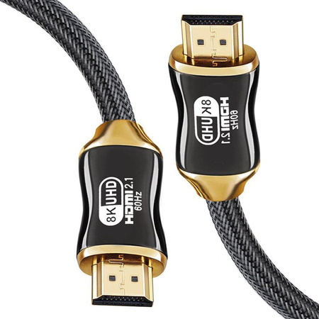 Kabel przewód hdmi 2.1 video ultra high speed 8k 60hz 4k 120hz hq gold 2m
