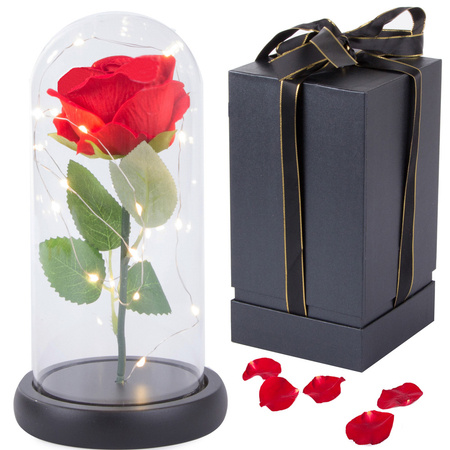 Wieczna róża w szkle prezent led świecąca pudełko