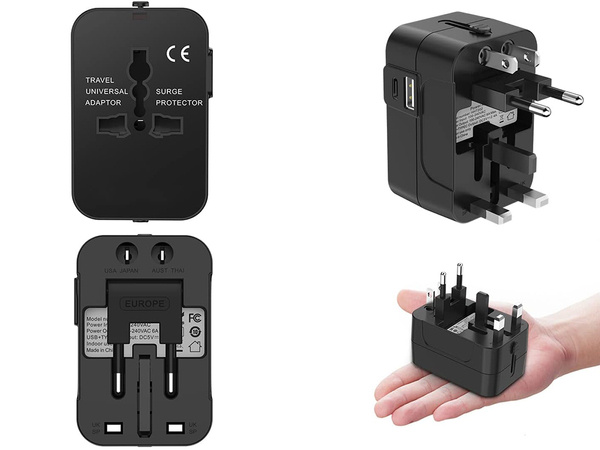 Adapter przejściówka wtyczka gniazdo uk usa eu aus uniwersalna 2x usb świat