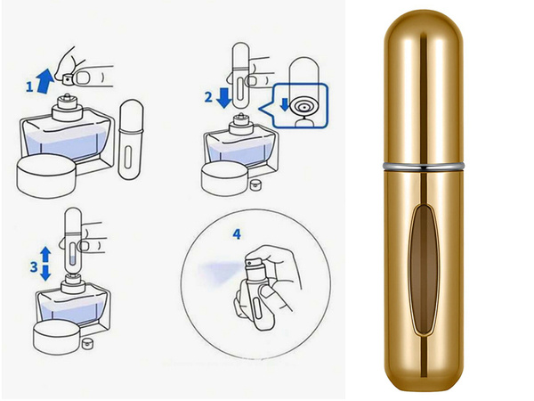 Atomizer podróżny z rozpylaczem do perfum flakon 5ml dozownik na perfumy