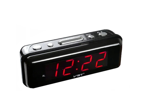 Budzik zegar elektroniczny sieciowy led 24h alarm