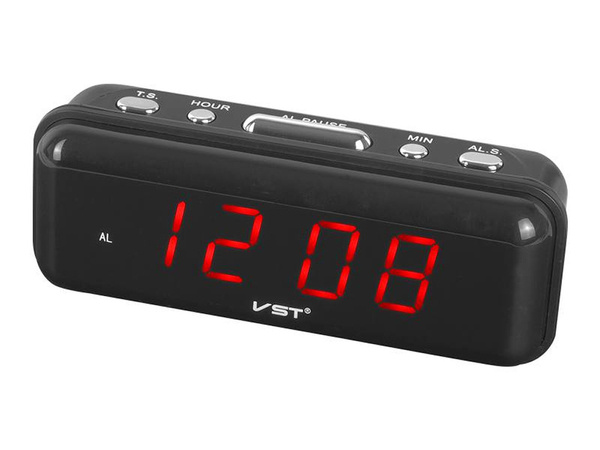 Budzik zegar elektroniczny sieciowy led 24h alarm