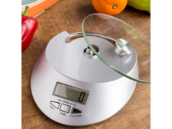 Elektroniczna waga kuchenna szklana 5kg / 1g zegar