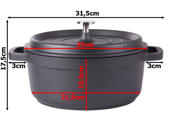 Garnek brytfanna do gotowania pieczenia non stick indukcja gaz pokrywa 4l