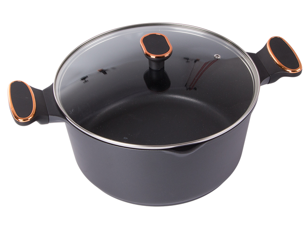 Garnek rondel głęboki z pokrywką indukcja gaz powłoka non stick 7l