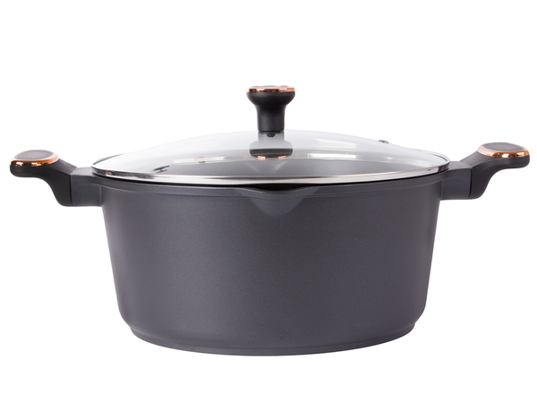 Garnek rondel głęboki z pokrywką indukcja gaz powłoka non stick 7l