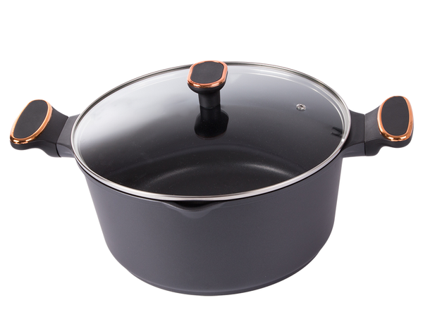 Garnek rondel głęboki z pokrywką indukcja gaz powłoka non stick 7l