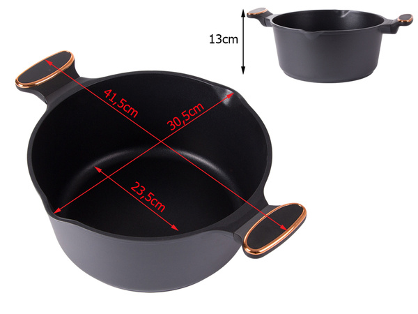 Garnek rondel głęboki z pokrywką indukcja gaz powłoka non stick 7l