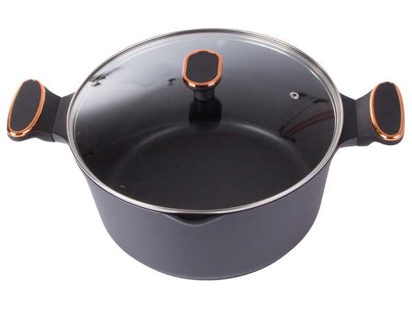 Garnek rondel głęboki z pokrywką indukcja gaz powłoka non stick 7l