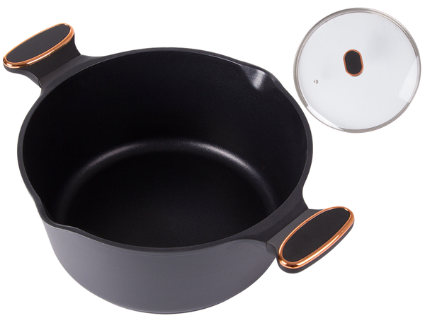 Garnek rondel głęboki z pokrywką indukcja gaz powłoka non stick 7l