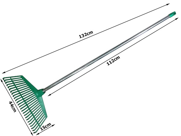 Grabie ogrodowe do liści trawy lekkie plastikowe trzonek aluminium 40cm