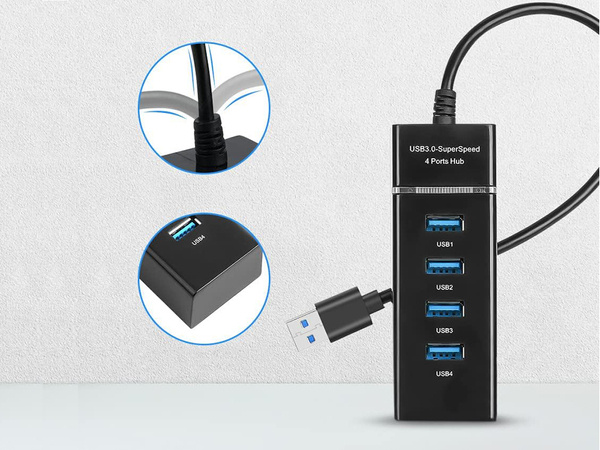 Hub usb 3.0 rozgałęźnik portów 4 porty rozdzielacz przejściówka adapter