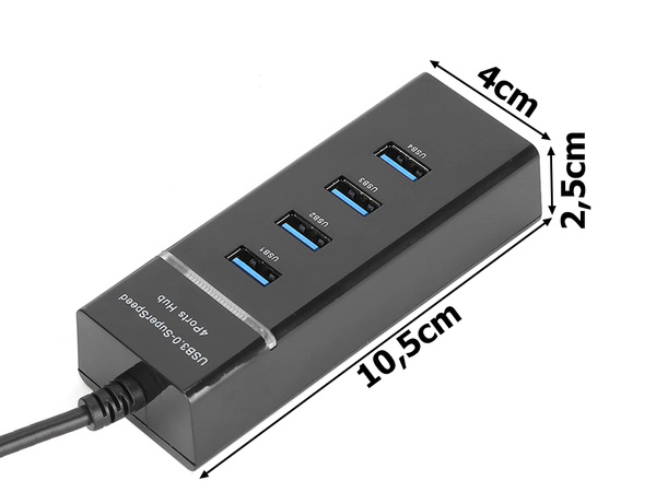 Hub usb 3.0 rozgałęźnik portów 4 porty rozdzielacz przejściówka adapter