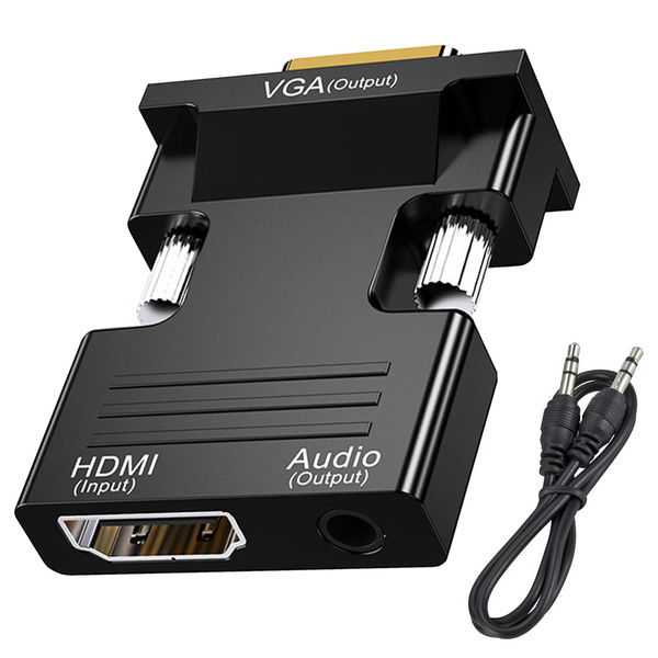 Konwerter adapter z hdmi na vga d-sub audio dźwięk
