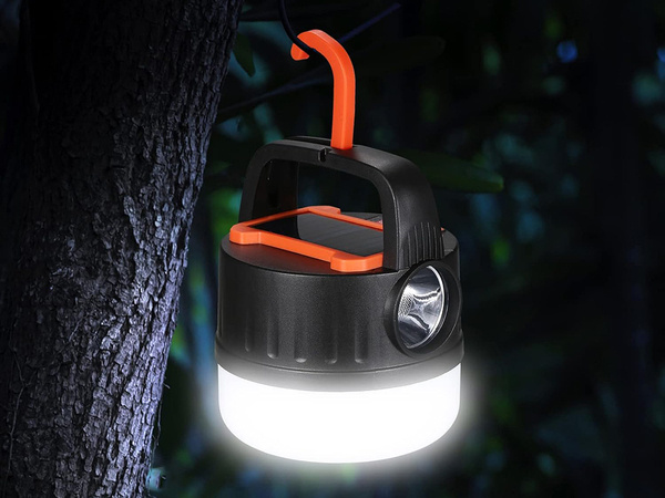 Lampa kempingowa biwakowa akumulatorowa led usb turystyczna solarna hak