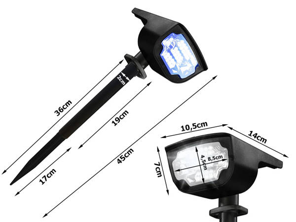 Lampa ogrodowa solarna wbijana lampka led kolory