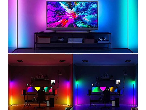 Lampa stojąca podłogowa narożnikowa rgb led nocna do sypialni aplikacja 1,5