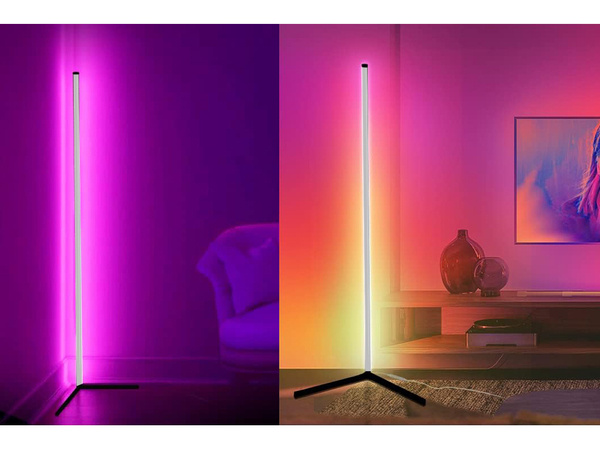 Lampa stojąca podłogowa narożnikowa rgb led nocna do sypialni aplikacja 1,5