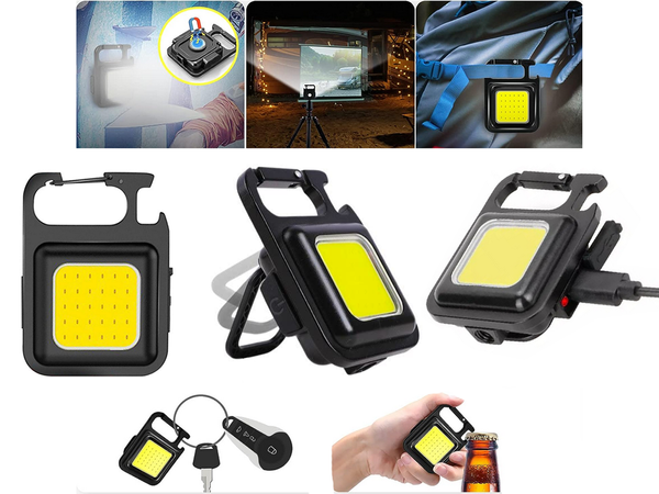 Lampka brelok led cob magnes latarka usb otwieracz