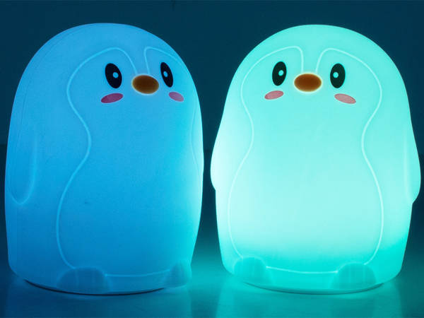 Lampka nocna dla dzieci led pingwin rgb pilot usb