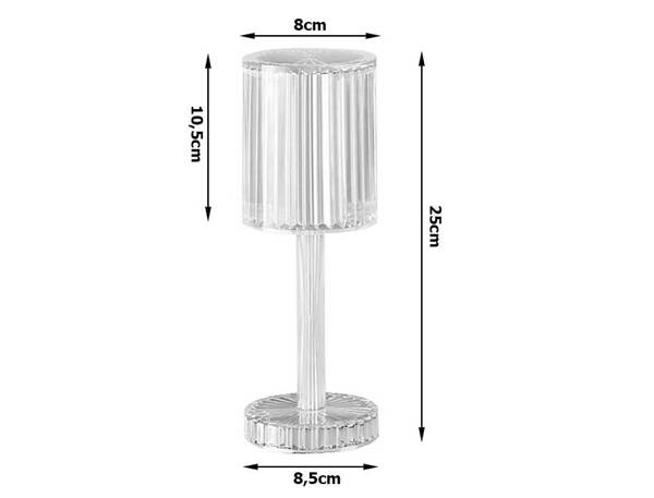 Lampka nocna stołowa kryształ led rgb usb pilot