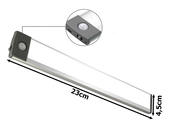 Lampka samoprzylepna listwa podszafkowa usb 23cm