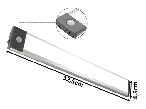 Lampka samoprzylepna listwa podszafkowa usb 32cm