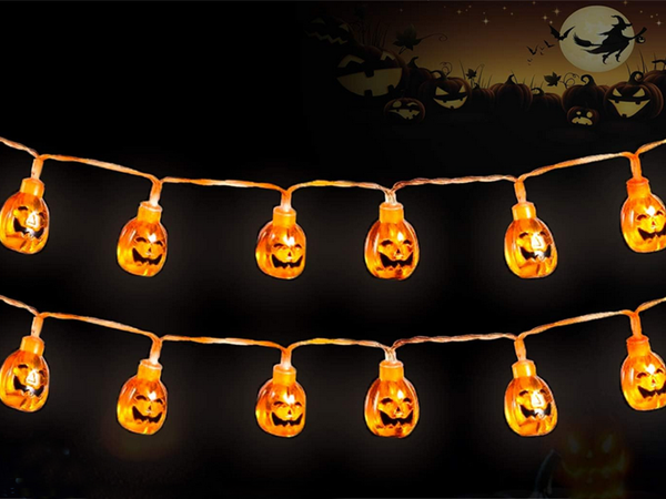 Lampki 10 led wiszące dynie halloween 200cm świecąca dekoracja ozdoba dynia