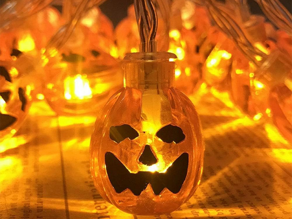 Lampki 10 led wiszące dynie halloween 200cm świecąca dekoracja ozdoba dynia