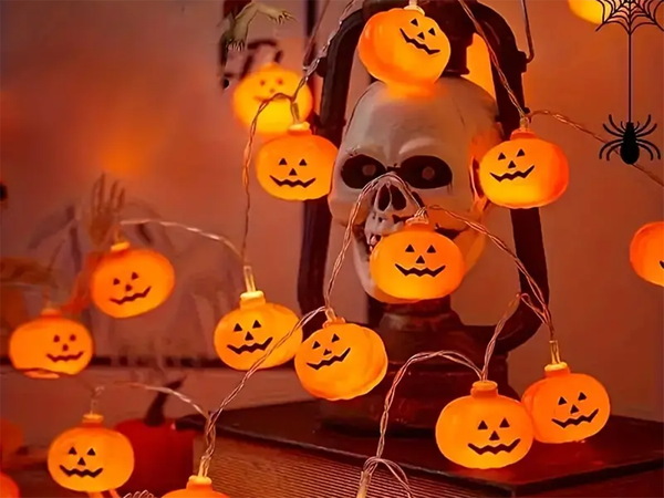 Lampki dynie 10 led wiszące halloween 200cm świecąca dekoracja ozdoba dynia