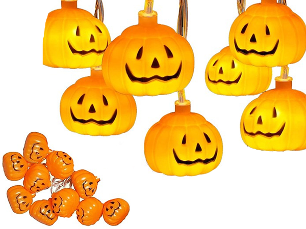 Lampki dynie 10 led wiszące halloween 200cm świecąca dekoracja ozdoba dynia