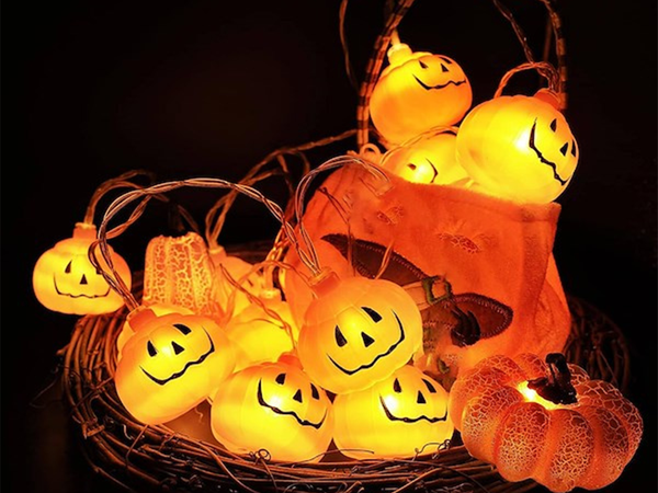 Lampki dynie 10 led wiszące halloween 200cm świecąca dekoracja ozdoba dynia