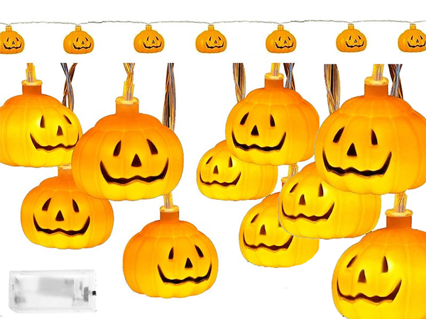 Lampki dynie 10 led wiszące halloween 200cm świecąca dekoracja ozdoba dynia