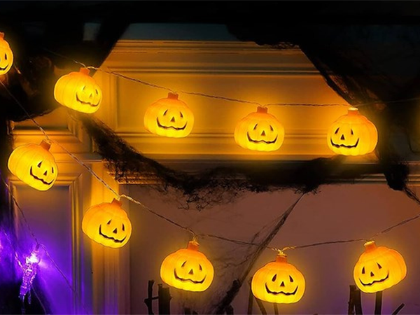 Lampki dynie 10 led wiszące halloween 200cm świecąca dekoracja ozdoba dynia