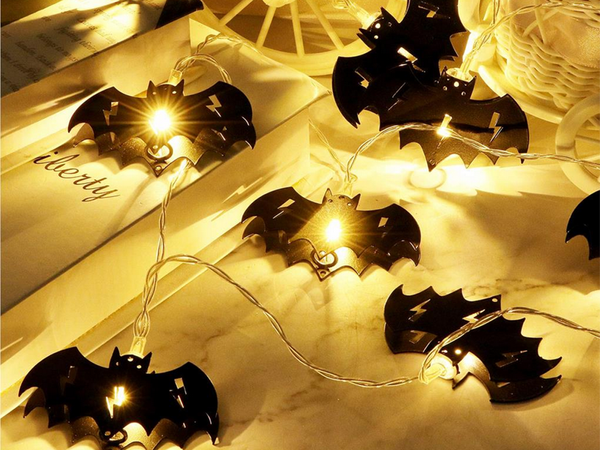 Lampki nietoperz 10 led wiszące halloween 200cm świecąca dekoracja ozdoba