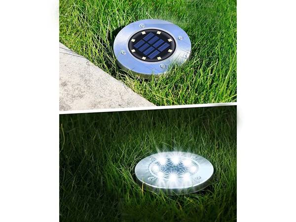 Lampki solarne gruntowe lampa ogrodowa 8 led 4 szt