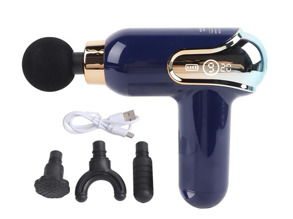 Mini pistolet do masażu mocny masażer massage gun przenośny + 4 końcówki