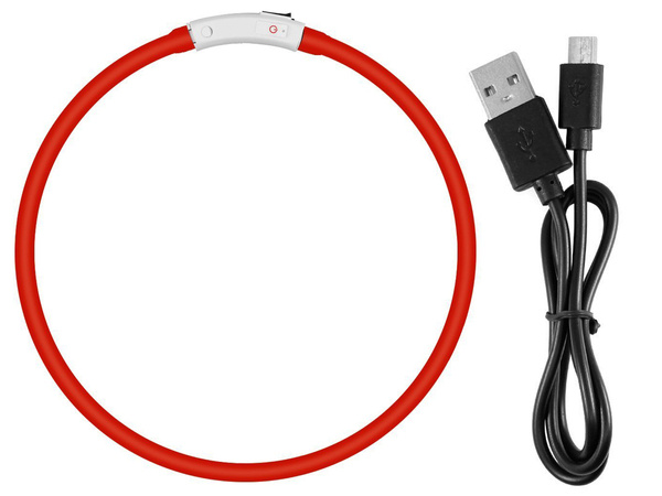 Obroża świecąca led dla psa i kota wodoodprna regulowana regulacja 47cm usb