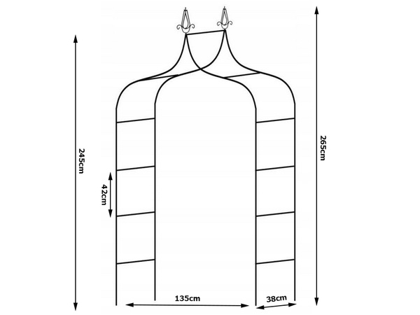 Pergola ogrodowa podpora do kwiatów do pnączy łuk na róże metalowa ozdobna