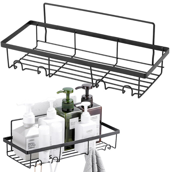 Półka łazienkowa do łazenki pod prysznic prysznicowa loft wisząca 4x haczyk