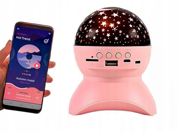 Projektor gwiazd lampka nocna nieba star led głośnik bluetooth usb rzutnik