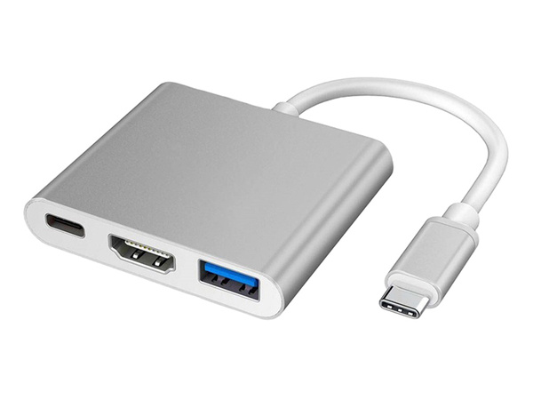 Przejściówka adapter 3w1 hub usb-c usb 3.0 hdmi 4k