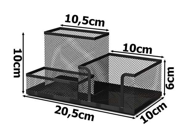 Przybornik organizer na biurko metalowy 3 komory