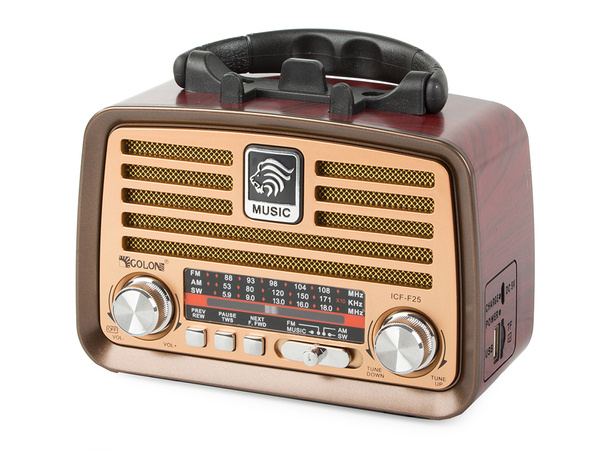 Radio przenośne kuchenne retro radio fm am bluetooth usb akumulator antena