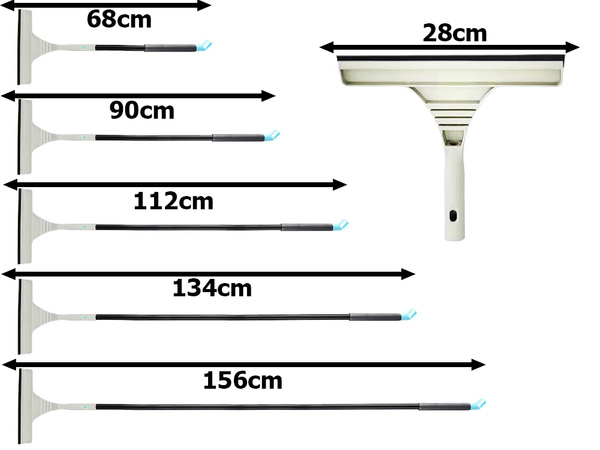 Ściągaczka myjka do okien szyb mikrofibra regulacja długa 160cm 2w1 zestaw