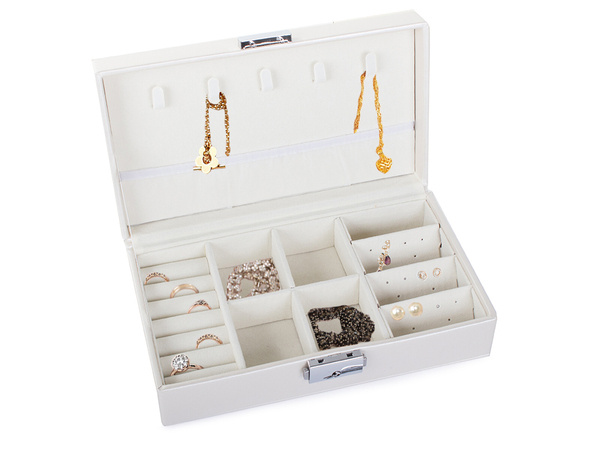 Szkatułka kuferek na biżuterię organizer kolczyki