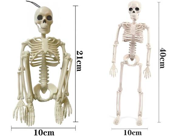 Szkielet człowieka wiszący 40cm dekoracja halloween kościotrup sztuczny