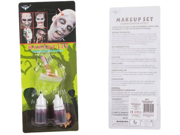 Sztuczna rana makeup kit zestaw do makijażu halloween z krwią wbity ołówek