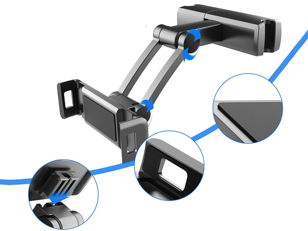 Uchwyt samochodowy na tablet telefon na zagłówek uniwersalny regulowany